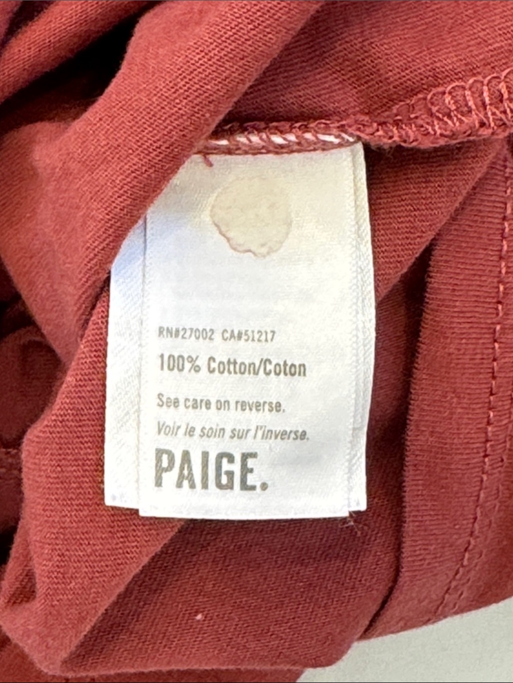 PAIGE Sigrid Tee Brick Red Short Puff Sleeve Tee - Picture 3 of 5